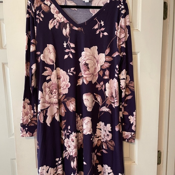 LuLaRoe Dresses & Skirts - Lularoe dress purple with white/pink flowers